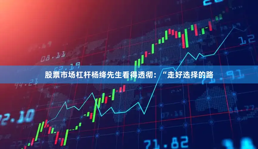 股票市场杠杆杨绛先生看得透彻：“走好选择的路
