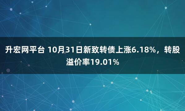 升宏网平台 10月31日新致转债上涨6.18%，转股溢价率19.01%
